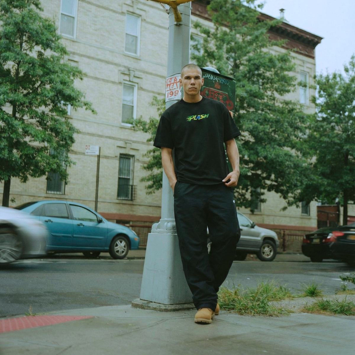 BRAZA FLAME BLACK OVERSIZED TEE