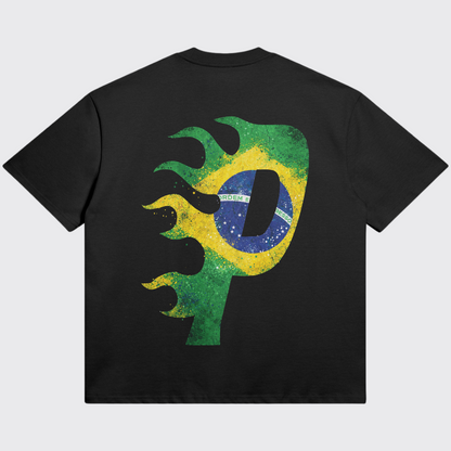 BRAZA FLAME BLACK OVERSIZED TEE