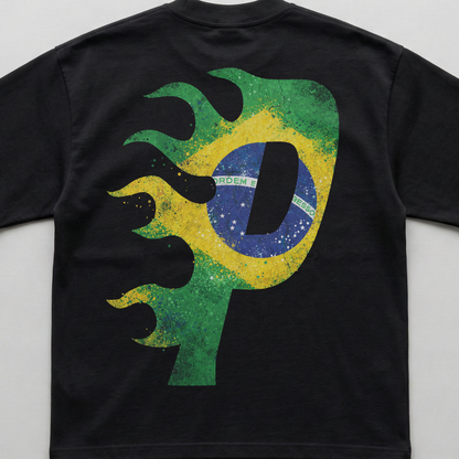 BRAZA FLAME BLACK OVERSIZED TEE