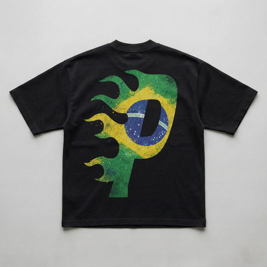 BRAZA FLAME BLACK OVERSIZED TEE