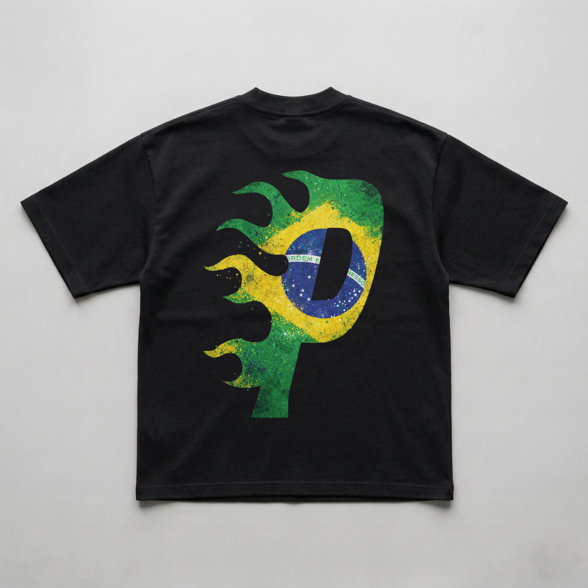 BRAZA FLAME BLACK OVERSIZED TEE