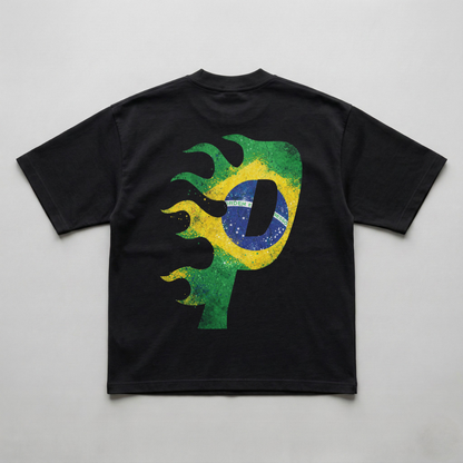 BRAZA FLAME BLACK OVERSIZED TEE
