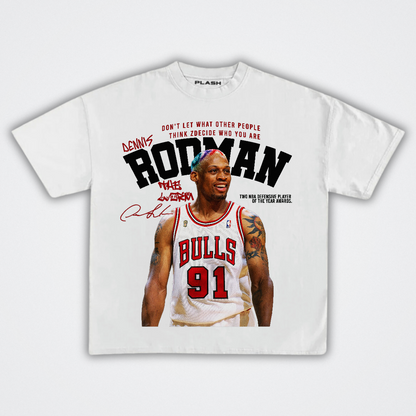 Dennis Rodman Graphic Tee "DEFENSE"